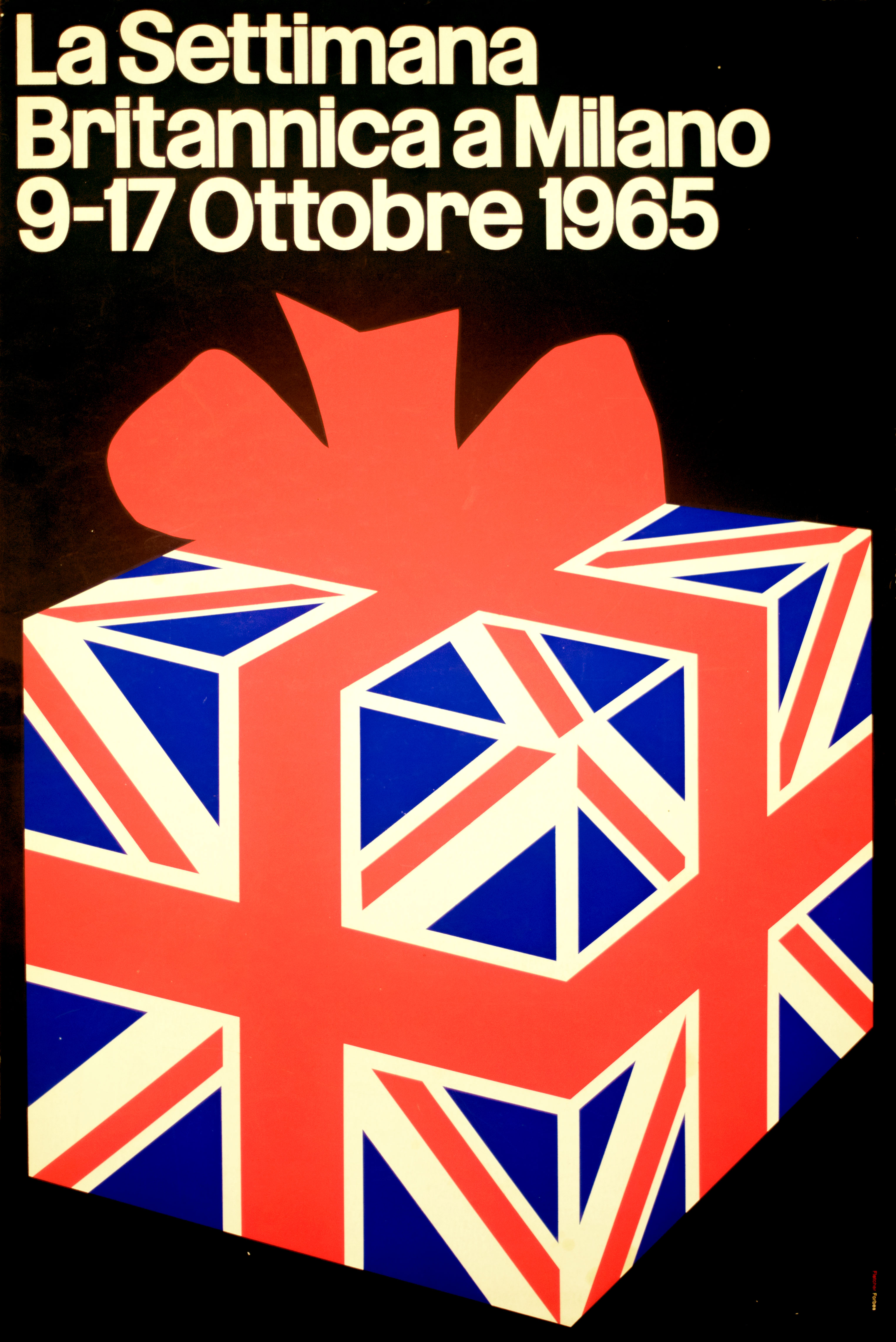 Union jack box on black background